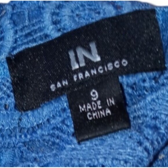 I.N. SAN FRANCISCO BLUE LACE DRESS SIZE 9 - Picture 6 of 10